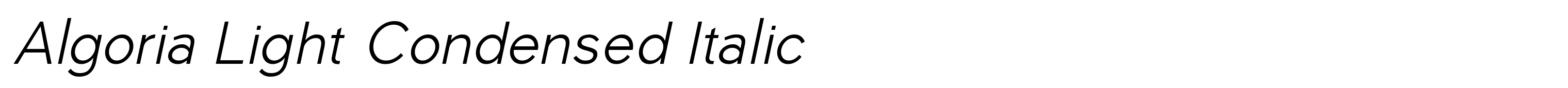 Algoria Light Condensed Italic
